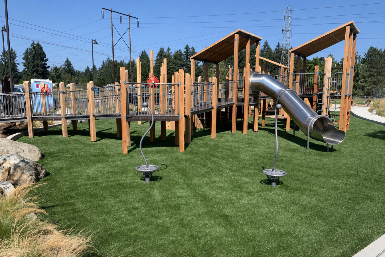 Turf for playgrounds